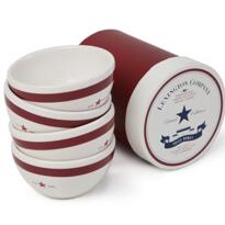 Lexington Earthenware Small Bowl red/white 4 pcs