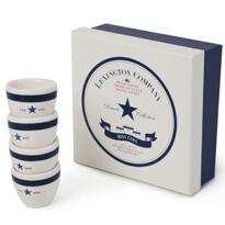 Lexington Earthenware Mini Cup white/blue 4 pcs