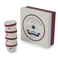 Lexington Earthenware Mini Cup white/red 4 pcs