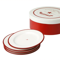 Lexington Earthenware Dessert Plate red/white