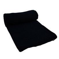 Gant solid patchwork knit throw 130x180 cm dark cobalt blue