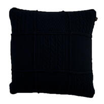 Gant solid patchwork knit cushion 50x50 cm dark cobalt blue