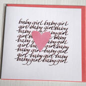 Gratulationskort stort "Baby girl"