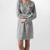 Lexington Holiday Women's Nightgown, S, Bright White/Grey Melange