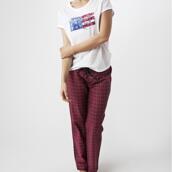 Lexington Holiday Women's Pyjamas Set, S, Bright White/Red Check