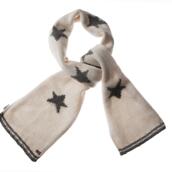 Lexington Knitted Star Scarf ACC-092, One Size, White