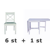 Englesson Hampton Slagbord + 6 st Stolar Hampton Kryss White