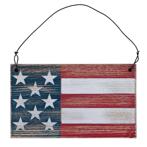 Lexington Summer Wooden Sign Flag 17x10 Red/Blue